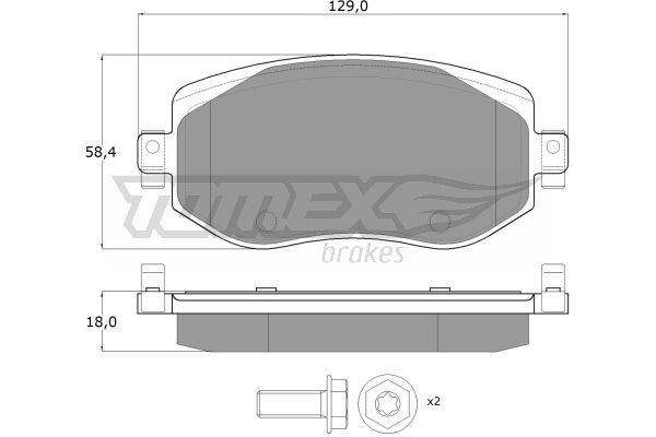 TOMEX BRAKES Комплект тормозных колодок, дисковый тормоз TX 18-33